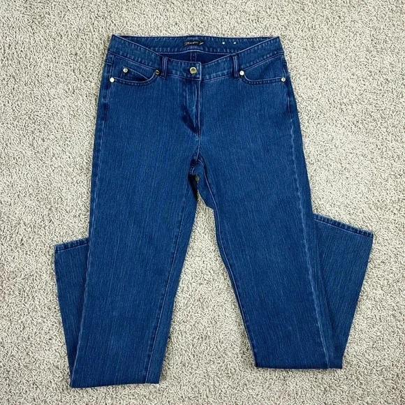 J. McLaughlin dark wash straight leg jeans sz 4 - Picture 2 of 8